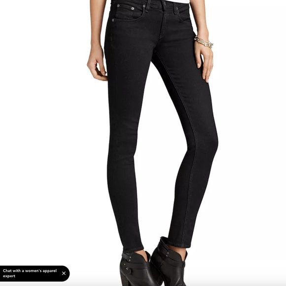 rag & bone Denim - Rag & Bone Skinny Jeans in Dark Coal Wash Size 28 Mid Rise Stretchy Slimming